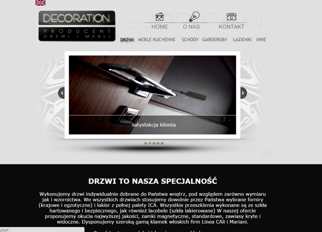strona internetowa na poziomie firmy decoration studio