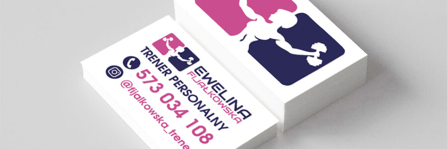 EWELINA FIJAŁKOWSKA – trener personalny- Wizytówka i logo